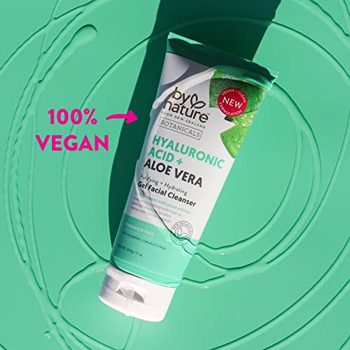 By Nature Hyaluronic Acid + Aloe Vera Facial Cleanser To Hydrate & Brighten Your Skin - Skincare From New Zealand - Premium Face Cleanser - 7Oz #TOP4