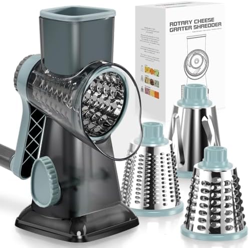 KEOUKE Rotary Cheese Grater Hand Crank Transparent - Shredder Sli...