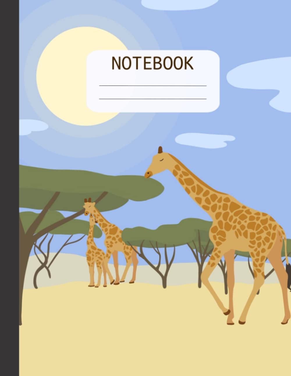 Notebook: Cute Kawaii Giraffe Composition Notebook | Cute Minimal savannah notebook journal | medium ruled paper |120 pages 8.5x11 for womans