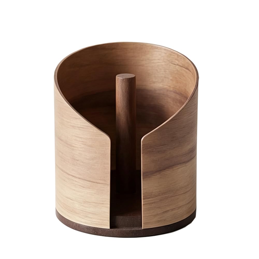 Wood Paper Towel Holder，Housewares Eco-Friendly Tissue Holder，Toilet Roll Holder Sturdy Base Antifungal Paper Towel Holder