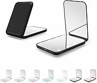 Vista 9 de Espejo compacto, espejo de bolsillo LED de aumento 1X/3X con BIattery interno, mini espejo para bolso, bolsillo, viaje y regalo (rosa)