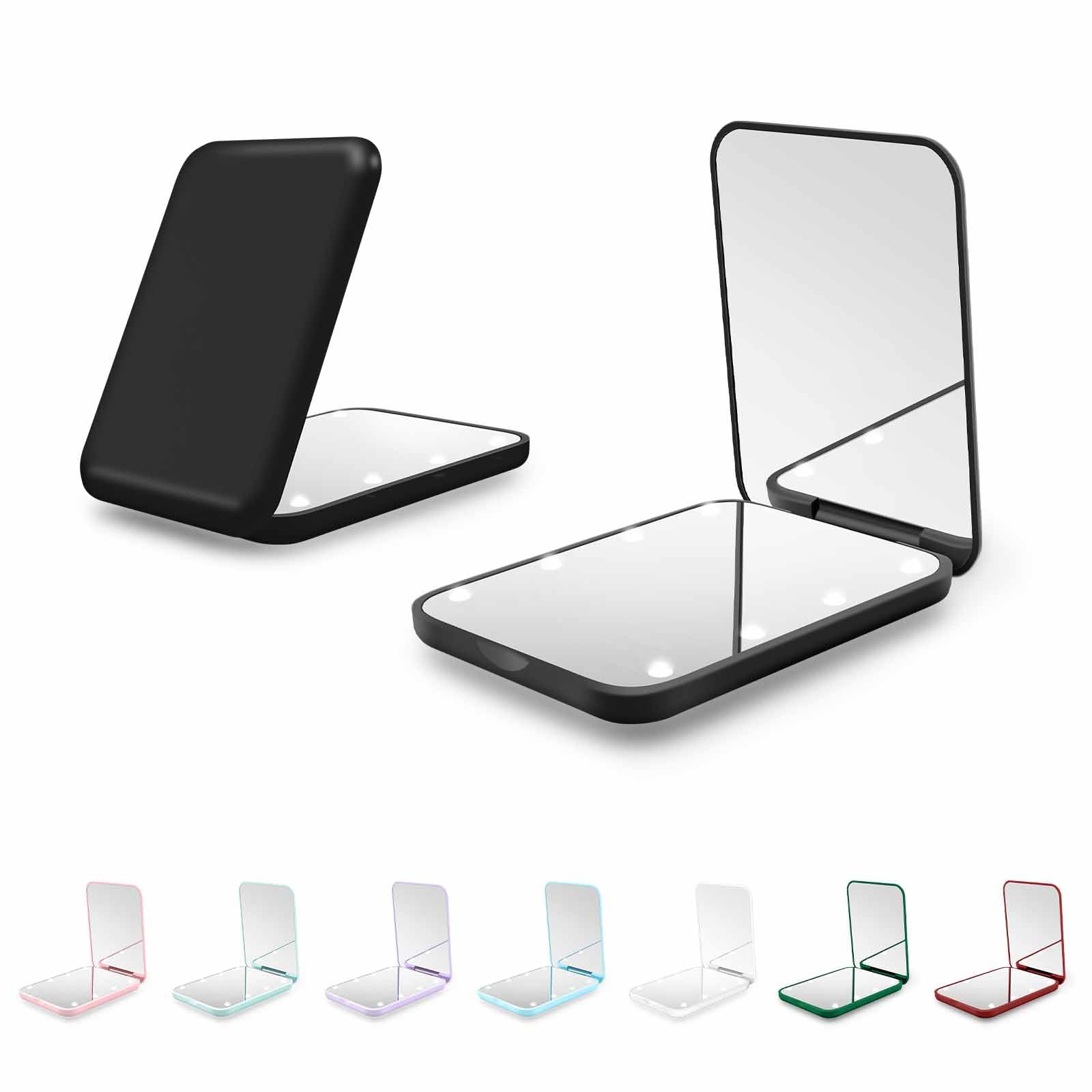 - Compact Mirror, 1X/3X Magnification LED Pocket Mirror with Nternal BIattery, Mini Mirror for Purse, Pocket,Travel and Present (Black)