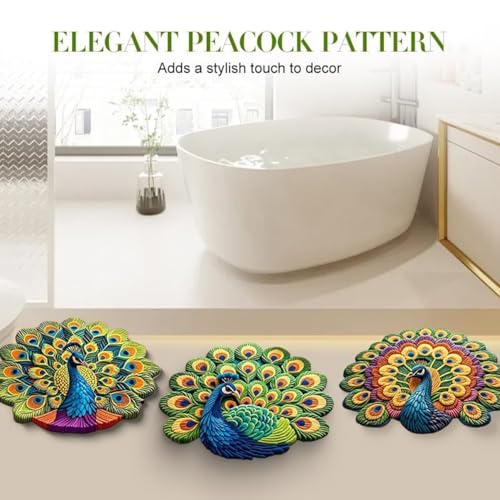 Tapete decorativo con diseño de pavo real 40 cm miniatura 4