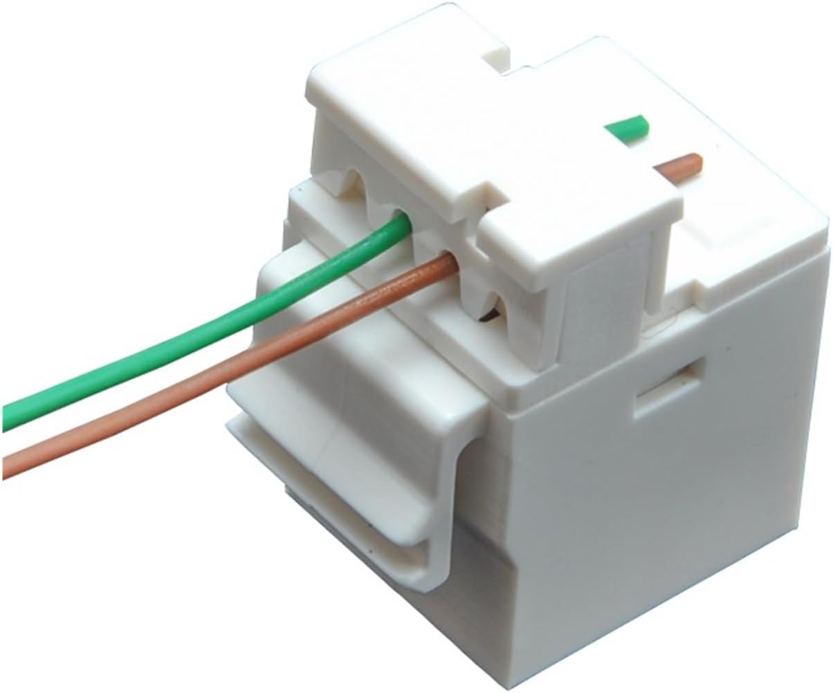 CAT3 Phone Jack Tool-Free Module RJ11 6P4C Female White