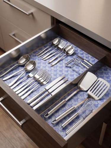 Image of [New Launch] Porslin PEVA Shelf & Drawer Liner Roll (45cm x 5m) - Waterproof, Non-Adhesive Cabinet Mat with Modern Pattern - Non-Slip, Washable, Easy Cut, Food-Safe Protective Paper for Kitchen Fridge