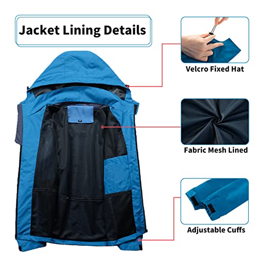 Kugnala M1898 Mens Lightweight Rain Jacket Waterproof Rain Coat Hooded Windproof Windbreaker Jackets thumb #3
