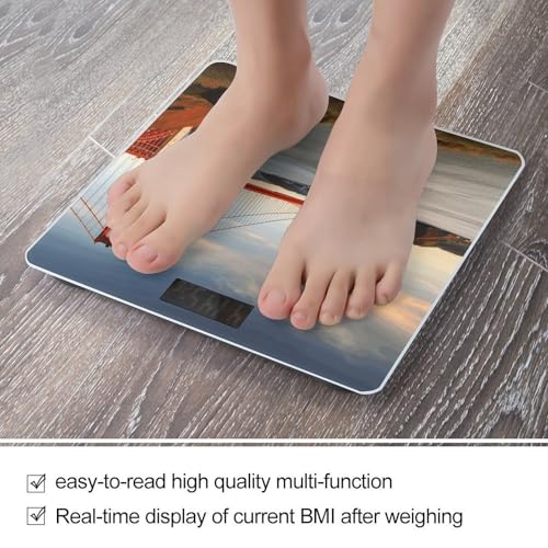 Báscula digital de baño con plataforma amplia y pantalla LCD miniatura 5