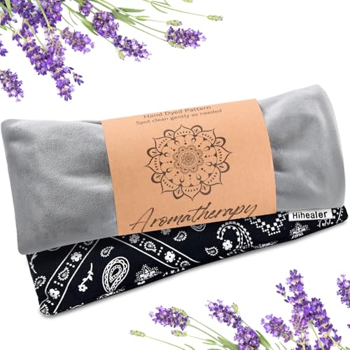 Cuscino per occhi alla lavanda per rilassamento, yoga, sonno, maschera ponderata per mal di testa, sinusite, aromaterapia, impacco termico umido, accessorio per meditazione, regalo rilassante per