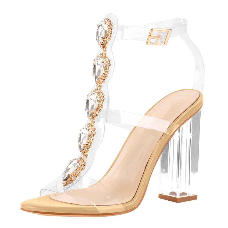 RichealnanaWomen's Rhinestones Crystal Sandals
