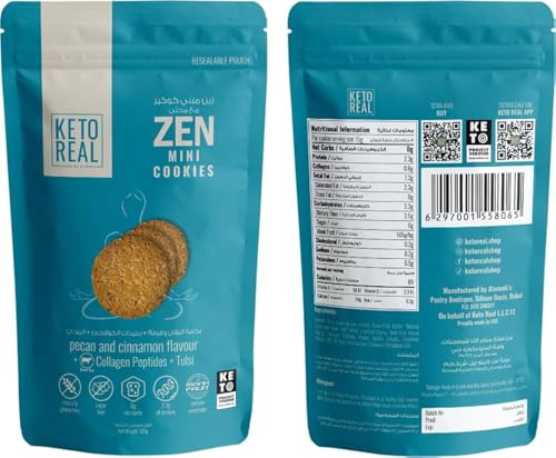 KETO REAL ZEN MINI COOKIES - 120g - Pack of 1