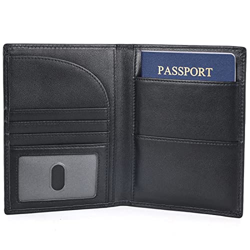 Polare Leather Passport Holder RFID Blocking Travel Bifold Wallet