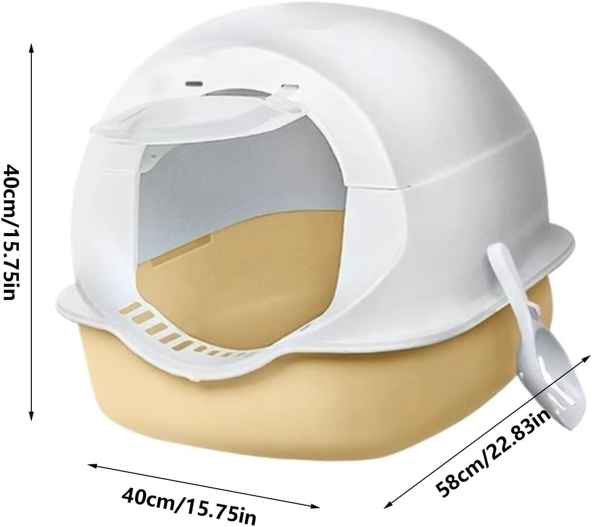 Litterbox Fully Enclosed Splash-Proof Cat Litter Box, Cat Litter Box with Scoop, Large Litter Box with Lids, Anti- Splashing Easy Clean Cat Litter Tray(Pink)