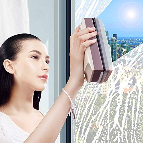 Slinlu Limpiacristales Magnético de Ventanas,de Doble Acristalamiento Cuadrado Limpiador de Vidrio de Dos Lados,Adecuado para Vidrio de 3-28 mm