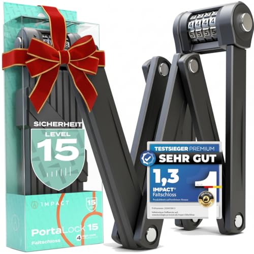 Impact PortaLock 15 - Faltschloss Fahrrad Zahlenschloss - Sicherheitslevel...