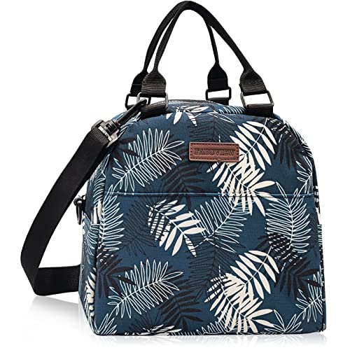 Fabuview Insulated Lunch Bag For Women，Large Reusable Lunch Box For Women，Cute Palm Leaf With Adjustable Shoulder Belt, Portable Lunch Tote Cooler Bags, Perfect For Adult Travel Picnic,Office,Working #TOP1
