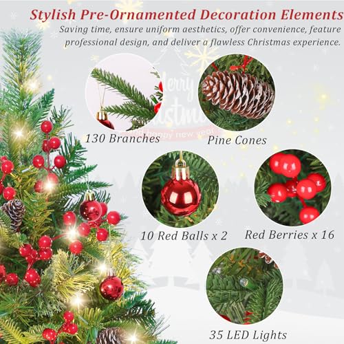 Verron TL-10 Set Of 2 Outdoor Pathway Christmas Trees, 30 Inch Battery Operated Pre-Lit Artificial Xmas Trees thumb #5