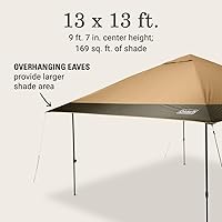 Vista 6 de Coleman Oasis Instant Pop-Up Canopy Tent with Side Wall Attachment, Portable Shelter with Easy Setup & Takedown, Wheeled Carry Bag Included