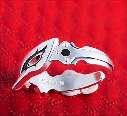 Anime P5 Joker Mask Ring 925 Sterling Silver Cosplay Adjustable Gift Us Size #7 8 Gift #TOP3