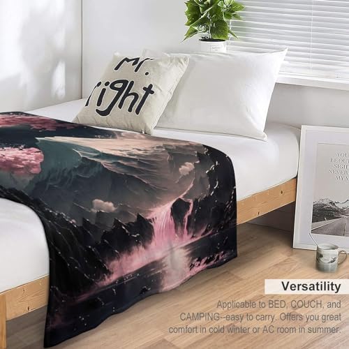 Colcha de franela suave japonesa con estampado neón 3D para cama y sofá 7