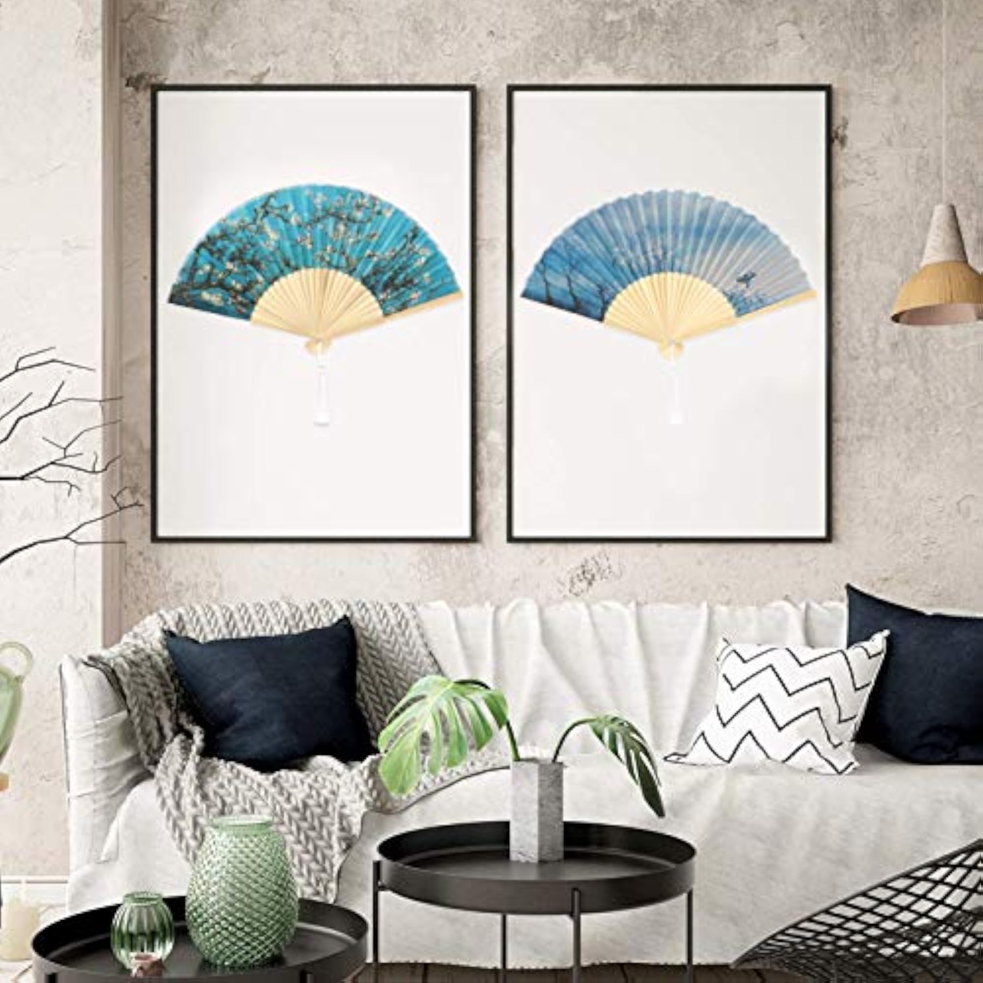 2Pcs Handheld Folding Fan for Theme Parties