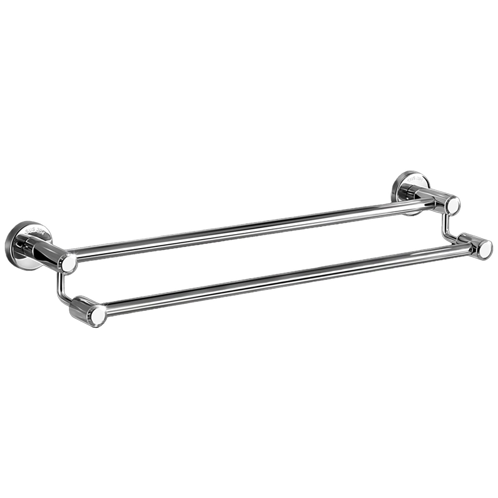 LMYSXAOZ Bathroom Double Towel Bar Rail, Wall Mounted Large Size Rack, SUS 304 Stainless Steel Kitchen Accessories, Rustproof Shelf, Polished Silver Finish, 30cm-110cm (Size : 70cm)
