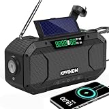 Solar Hand Crank Emergency Radio with Waterproof,Portable AM FM NOAA Weather Radio, Rechargeable 5000mAh/18500mWh Battery Power, Wind Up Flashlight Phone Charger, SOS,Survival Storm Hurricane