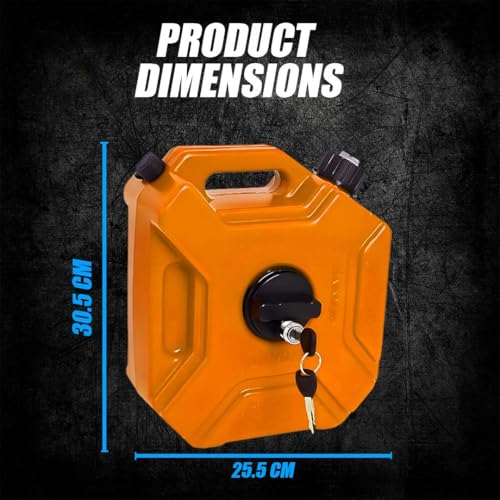 Image of Universal 5 Liter Fuel Jerry Can With Clamp and Cap For Motorcycle | Fuel Container Heavy Duty construction for Petrol /diesel /kerosene Storage (Gold)