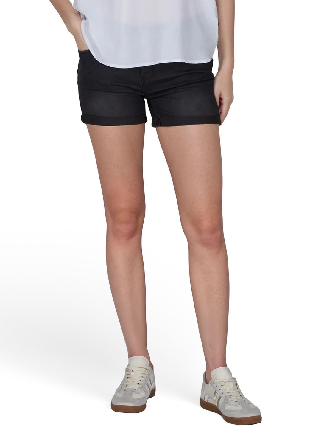 ONLY Jeans Shorts Damen Stretch Kurz Skinny Fit Mid Waist ONLCARMEN 2er Pack Kurze Hose Sommer Basic Denim Blau Schwarz S M L XL XXL