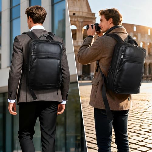 Mochila de cuero Masa Kawa para portátil hasta 16 pulgadas miniatura 2