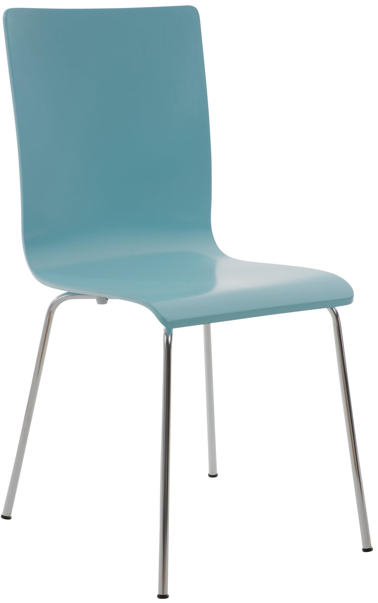 CLP Silla de Espera Pepe I Silla para Visitas con Asiento de Madera I Silla de Conferencia con Soporte Metálico Estable Color:Azul Claro