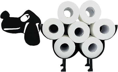 Estante decorativo para papel higiénico para perros, lindo y divertido soporte de almacenamiento de hierro de tisú, rollo de hierro, accesorios de