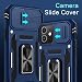 DEERLAMN for iPhone 12 Case,iPhone 12 Pro Case with Slide Camera Cover+Screen Protector(2 Packs),Rotated Ring Kickstand Military Grade Shockproof Protective Cover-Navy Blue