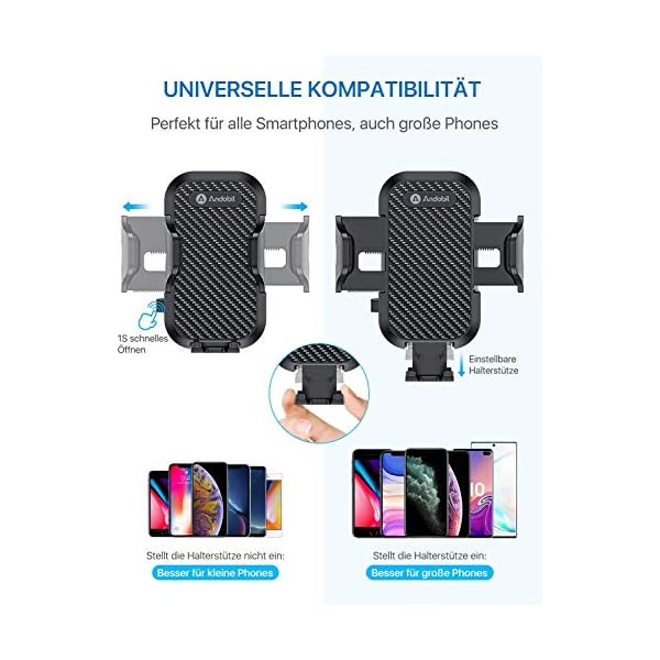 andobil Handyhalterung Auto Lüftung [ 2025 Upgrade Lüftungsclip ] Kfz Handy Halterung [ 100% Sicherer Griff ] 360° Drehbar Autohalterung Zubehör für iPhone 16 Pro Max 15 14 13 12 11 Galaxy S24 Ultra – Bild 3