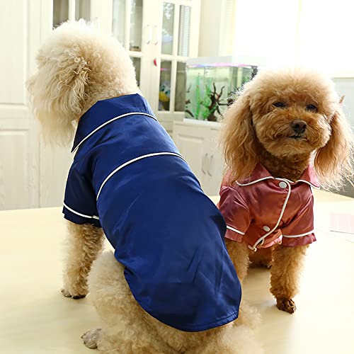 Hozz Dog Pajamas Clothes Soft Small Dog Shirts Silk Shirt For Puppy Dogs Clothing Pet Clothes Dogs Costumes Blue S Blue Pajama Small (Pack Of 1) #TOP6