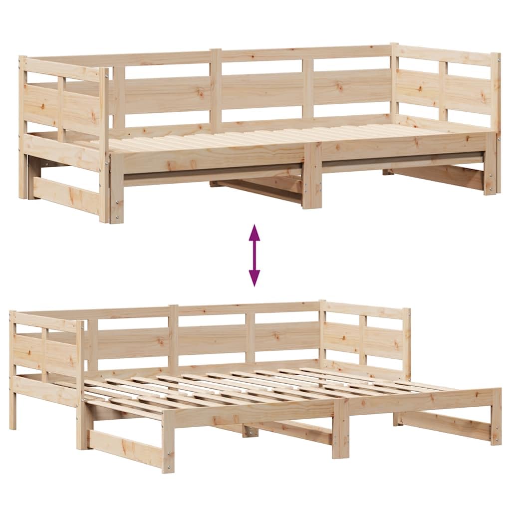 vidaXL Sofa rozsuwana z szufladami, bez materaca, 90x190 cm