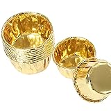 Gold Foil Metallic Paper Baking Cups Muffin Cups Cupcake Liners 50-Count Cake Baking Cups for...