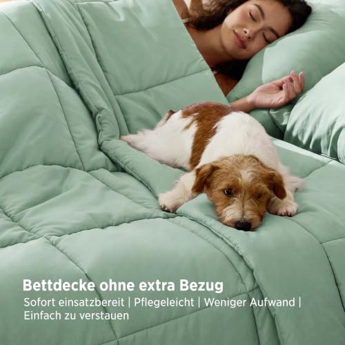 BEDSURE Bettdecke Ohne Bezug 240x220 - Bettdecke mit Integriertem Bezug – Ansicht 3
