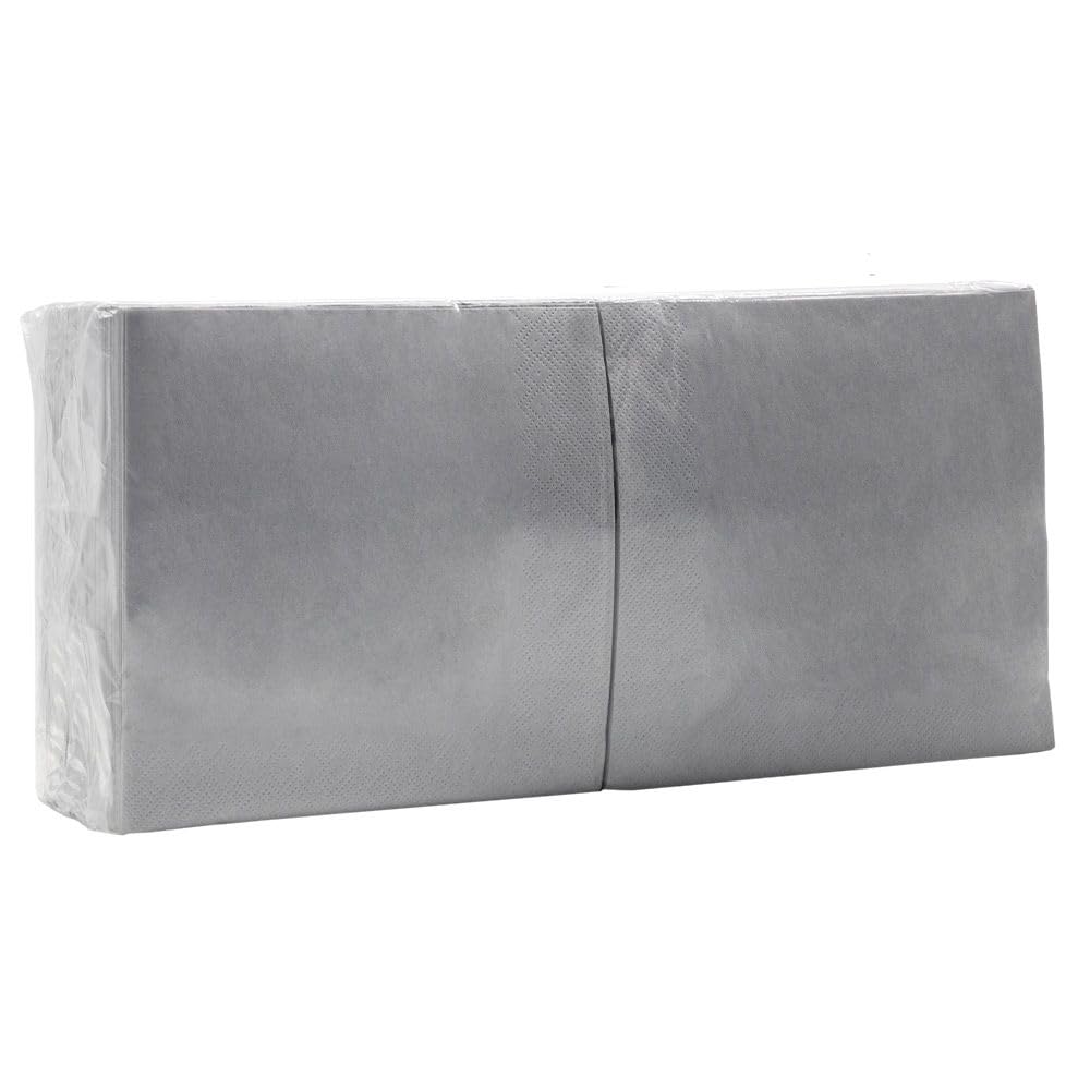 Servietten Grau 33x33 cm, 2000 Stück (8x250) – 2-lagig, 1/4-Falz, Zellstoff, 30g/m² – Premium Papierservietten für Hochzeit, Geburtstag, Party & Gastronomie