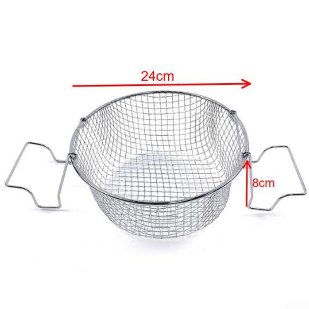 Kosz do smażenia ze stali nierdzewnej, 23 cm, z uchwytem, kosz do smażenia