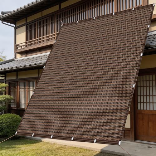 Filet d'ombrage marron pour stopper la chaleur sur le balcon