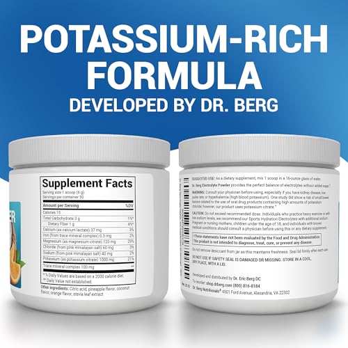 Image of Dr. Berg Zero Sugar Hydration Keto Electrolyte Powder - Enhanced w / 1000 mg of Potassium & Real Pink Himalayan Salt (NOT Table Salt) - Tropical Coconut, Pineapple & Orange Drink Supplement 50 Servings