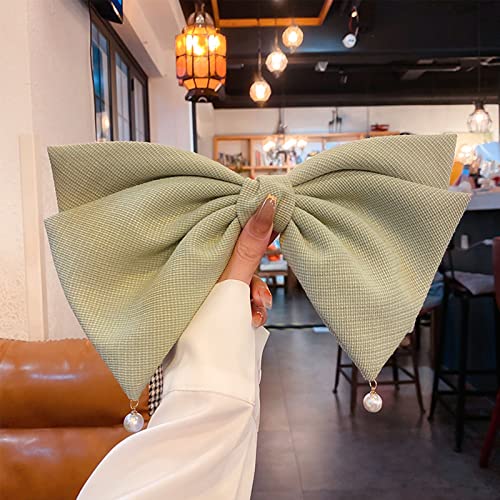 1Pc Hair Bow Clips Big Hair Bows For Women Girls 10 Inch French Hair Barrettes Large Alligator Clips Hair Accessories For Thick Thin Hair,Green #TOP3