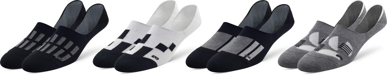 Men’s No Show Liner Socks, 4 Pack, Low-Cut Invisible Socks with Silicone Gripper, AMZ Exclusive