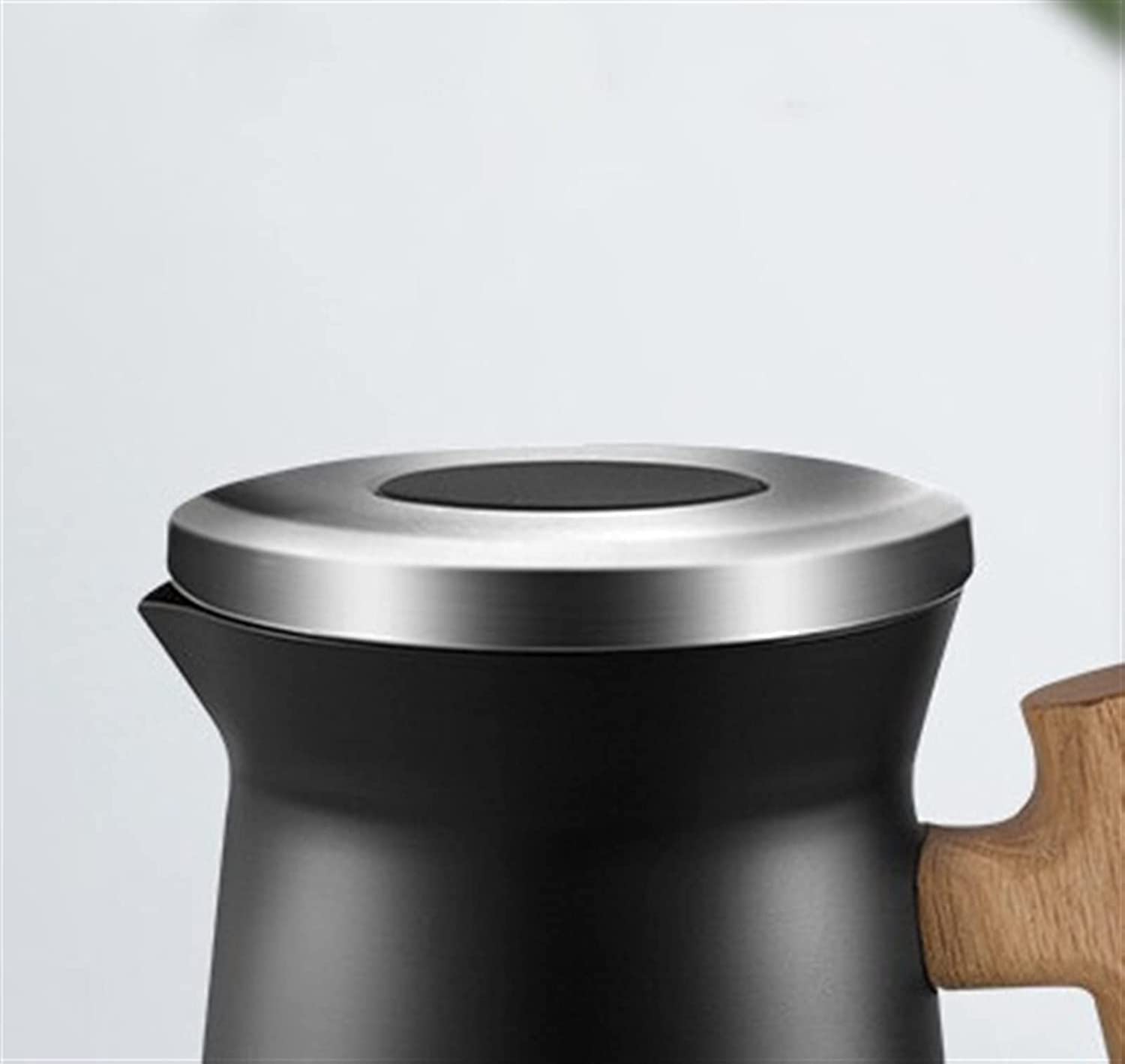 Perkolator Kaffeekanne Edelstahl tragbare Haushaltsisolierkaffeekanne Handbrauen Thermoskanne Wasserkocher Barista Geräte Kaffeezubehör (Color : Svart)