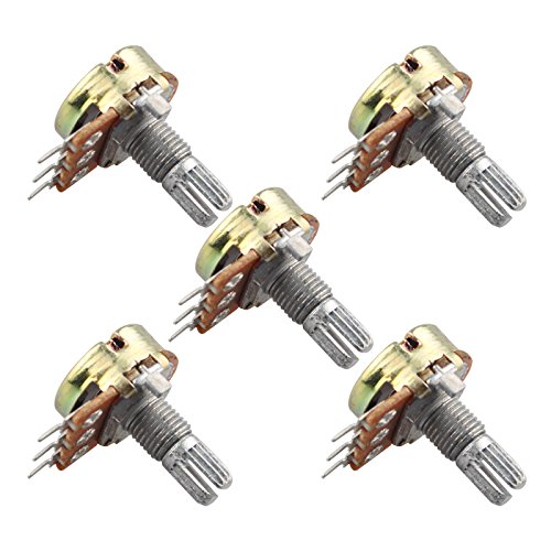 HALJIA 5pcs potenciómetro 50 K Ohm Compatible con Arduino Raspberry Pi y otros proyectos con Knurled Eje