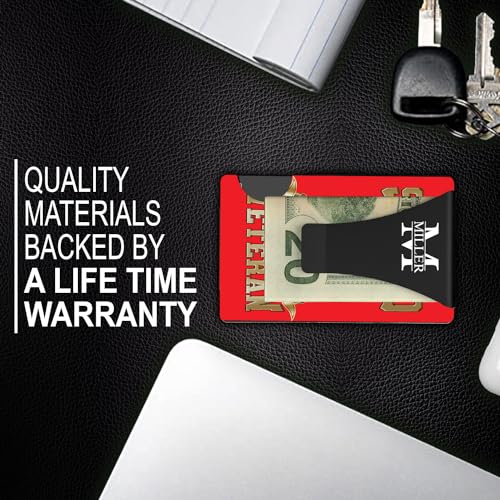 Slim Wallet With Money Clip, Personalized Engraved Marine Veteran 'Proud To Have Served' Metal Wallet Card Holder Metal Aluminum Wallet, 3.35 x 2.13, Black, MWL00014