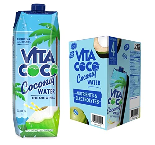 Vita Coco Coconut Water, 33.8 fl oz (Pack of 4)