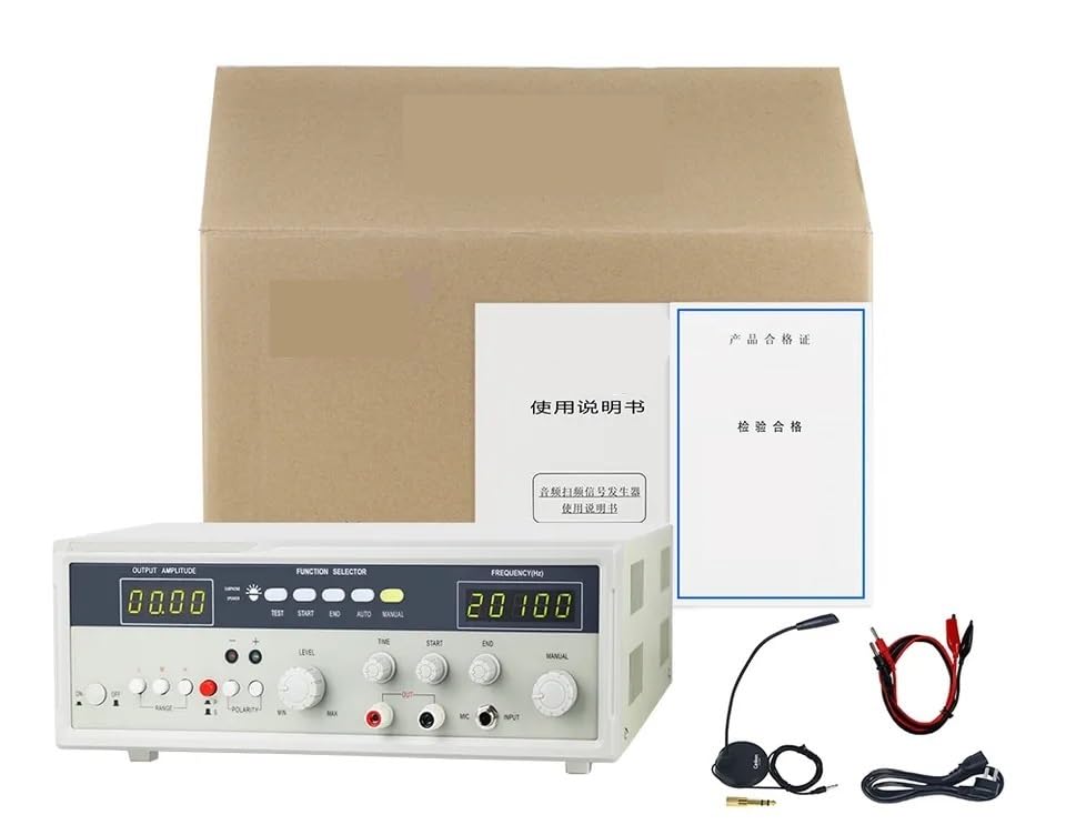 Generador de señal de sonido digital de 20 W, rango de frecuencia de 20 Hz-20 kHz, resolución de 1 Hz, salida de onda sinusoidal for pruebas de altavoces y medición acústica