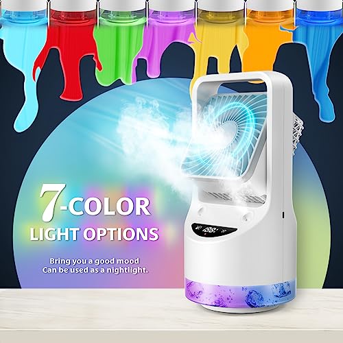 Chill2.0 Mini Air Conditioner With 90° Oscillation, Portable Air Conditioner, Evaporative Air Cooler, 3 Speeds Personal Space Cooler Humidifier, Small Portable Ac Desk Spray Fan For Home Office Room #TOP5
