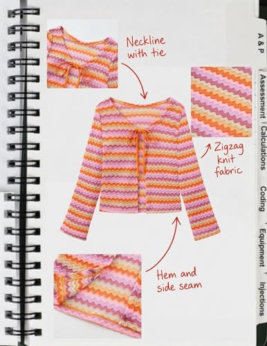 ZAFUL Swimsuit Coverup Shirt for Women Crochet Cardigan Bathing Suit Cover Up Long Sleeve Cover Ups Top Zigzag Orange M — view 6